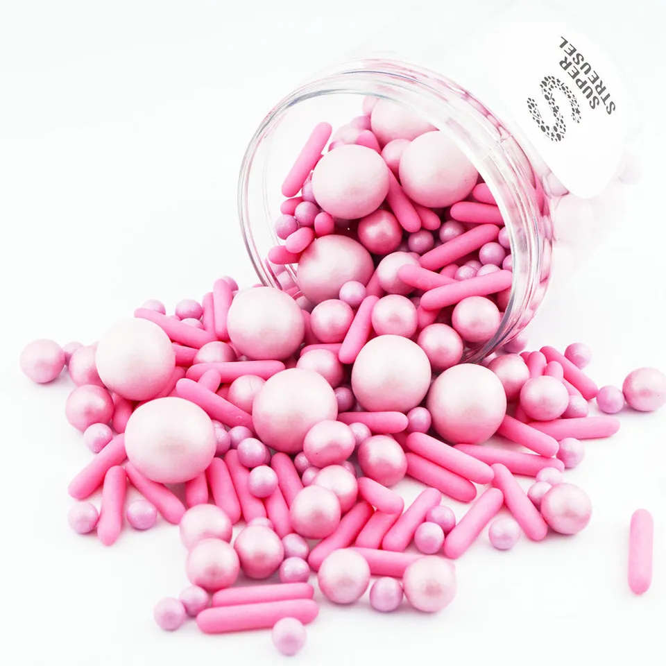 super-streusel-ballerina-streuselmix-rosa-mit-schokokugeln-knusperkugeln-und-sti image 1