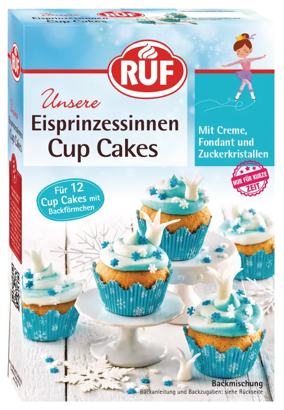ruf-eisprinzessinnen-cup-cakes-backmischung-hellblau-wei-mit-deko image 1