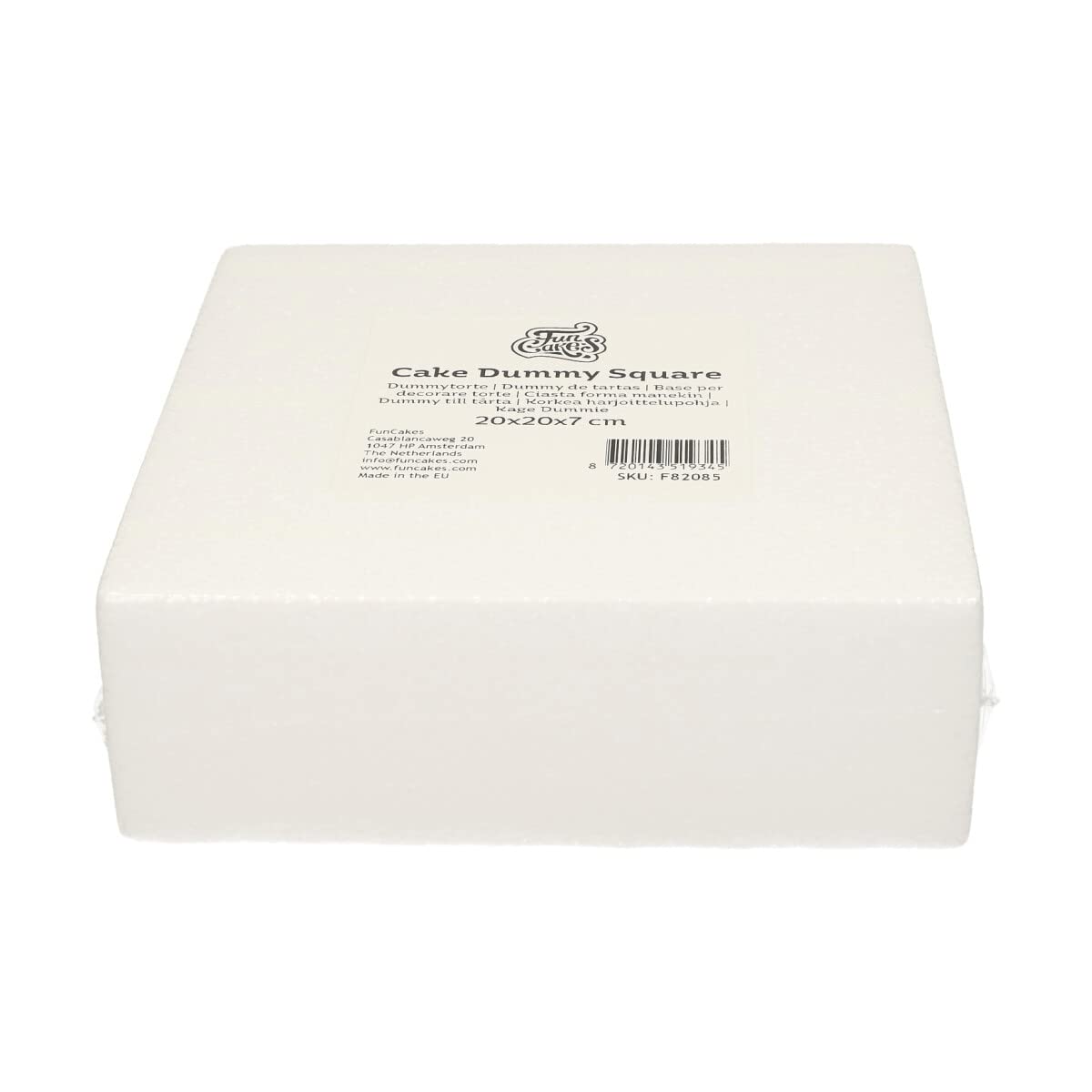 funcakes-cake-dummy-square-20x20x7-cm-styropor-torte-eckig image 1