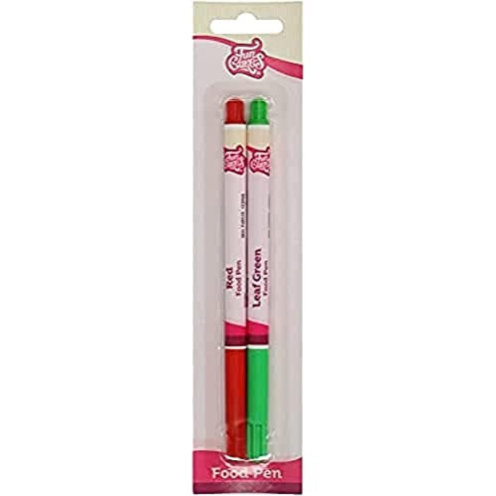 funcakes-food-pen-rot-gr-n-lebensmittelfarbstift-2er-set image 1