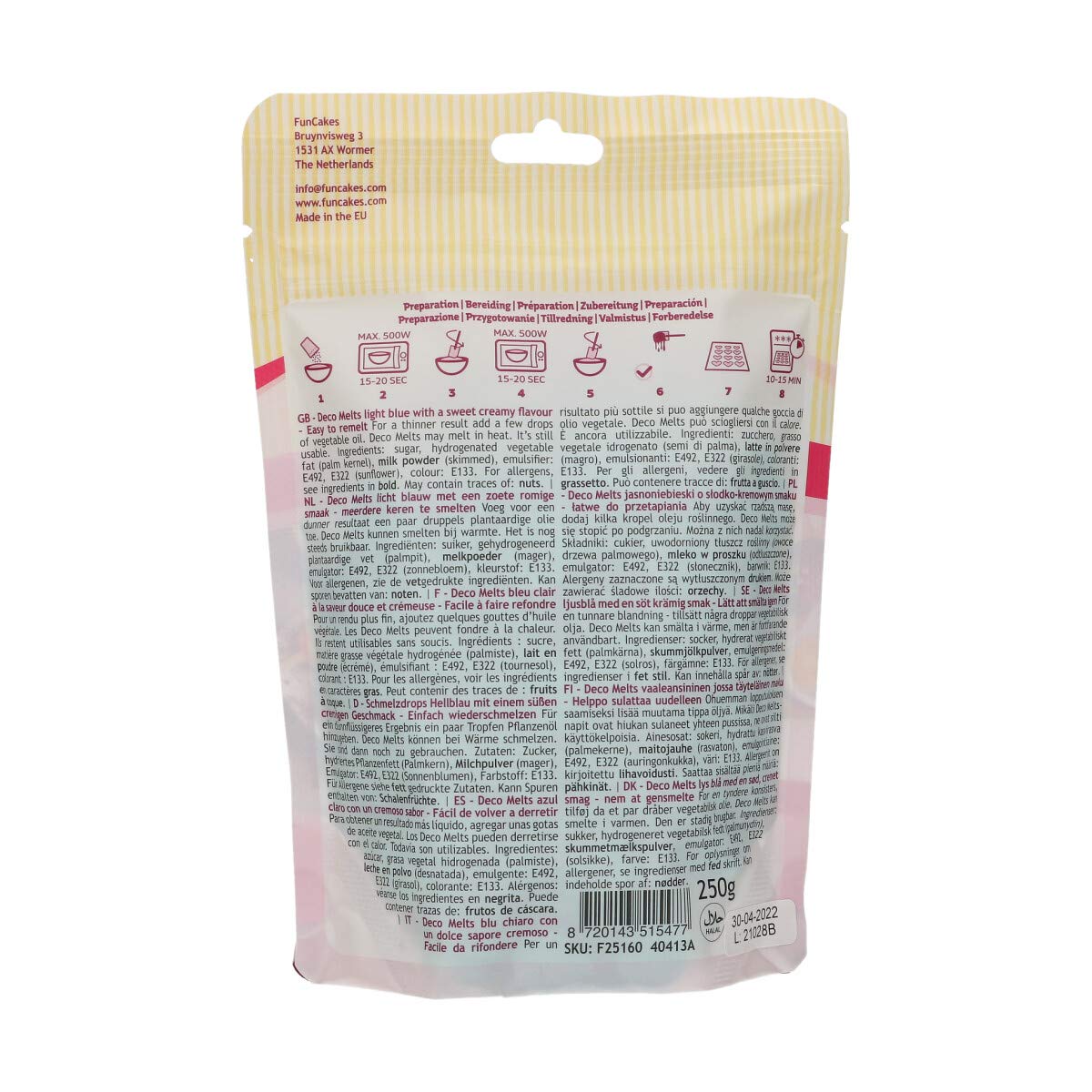 funcakes-deco-melts-hellblau-schmelzdrops-zum-dekorieren-250-g image 2