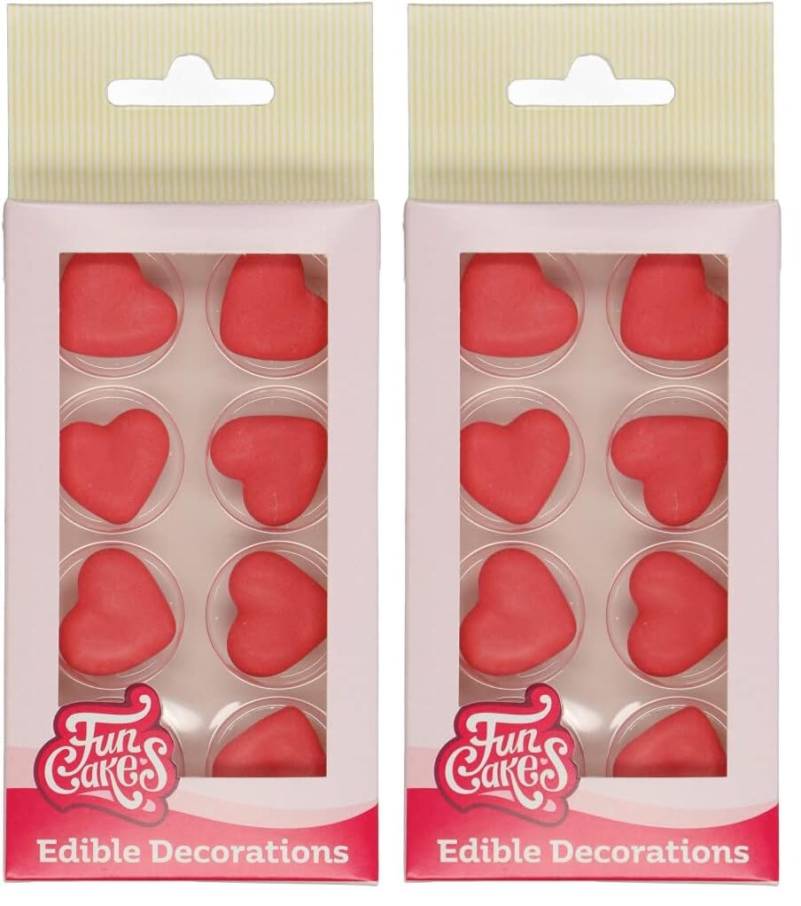 funcakes-sugar-decorations-zuckerfiguren-red-hearts-8-st-ck image 4