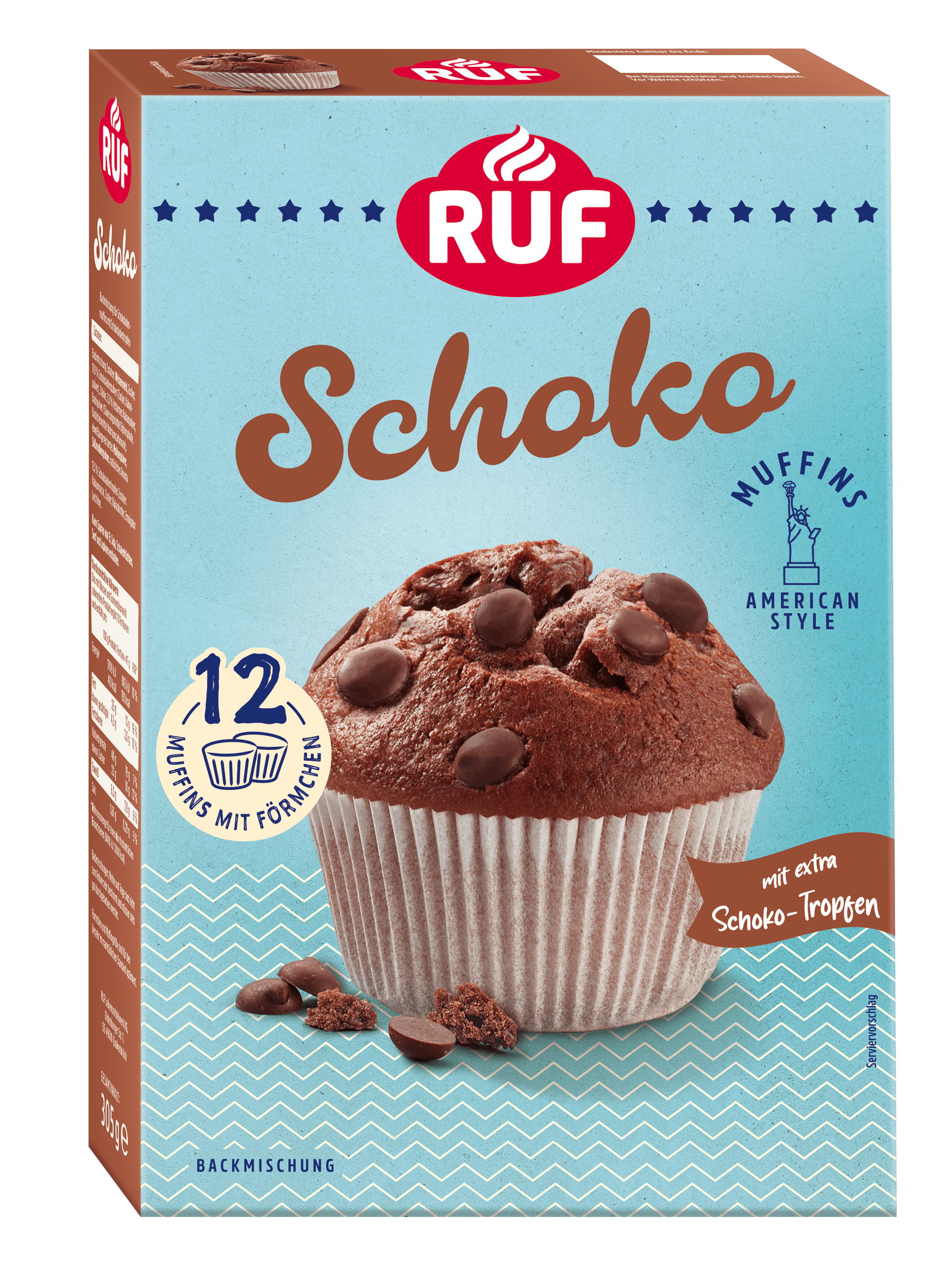 ruf-muffins-schoko-backmischung-american-style-mit-schokotropfen image 1