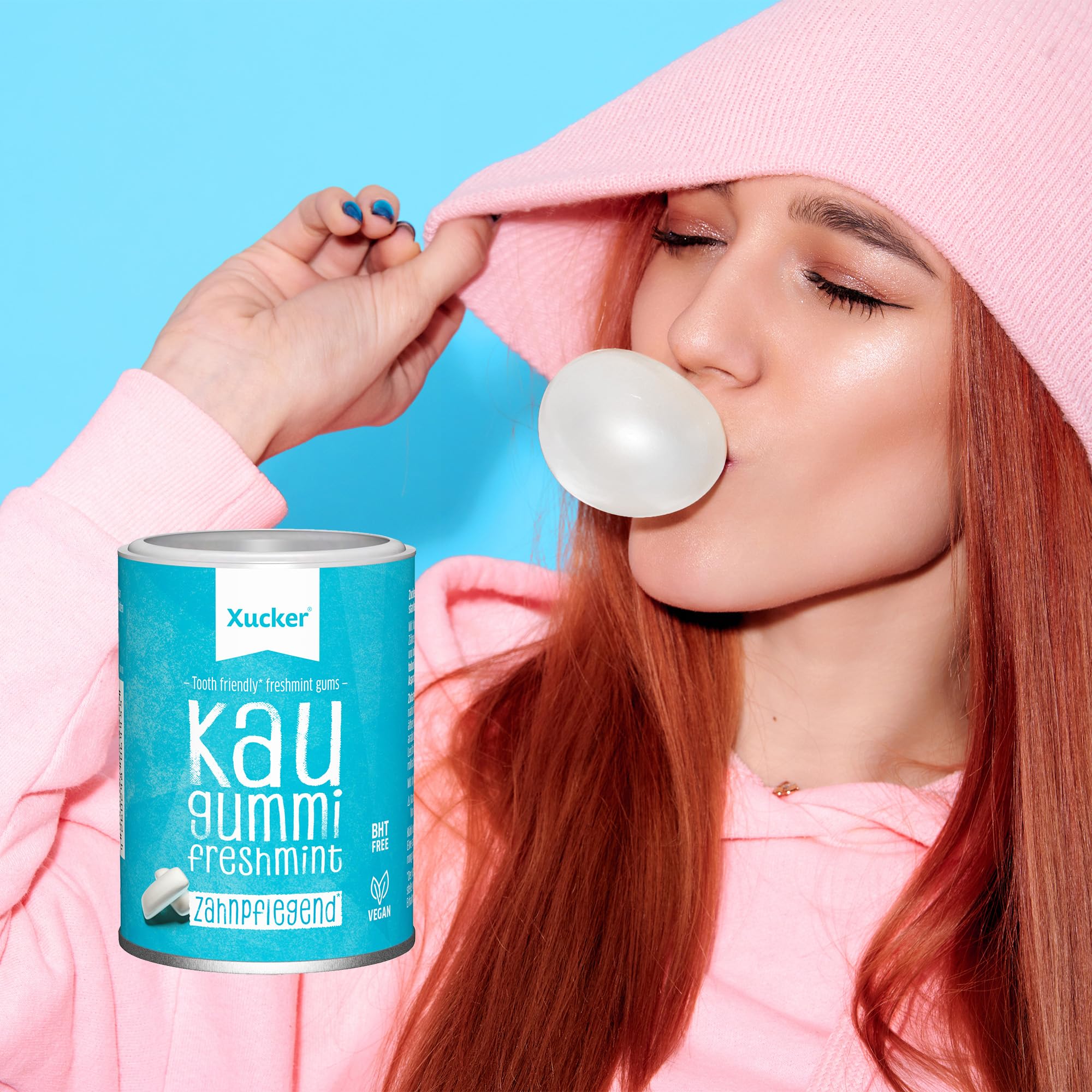 xucker-zahnpflege-kaugummis-freshmint-xylit-100-g-dose-zuckerfrei image 2