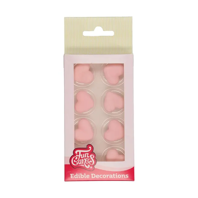 funcakes-sugar-decorations-pink-hearts-zuckerherzen-pink-8-st-ck image 1