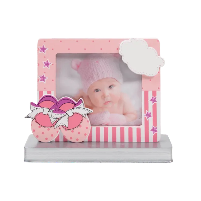 decocino-tortendeko-bilderrahmen-baby-m-dchen-12cm-x-12cm-rosa image 1