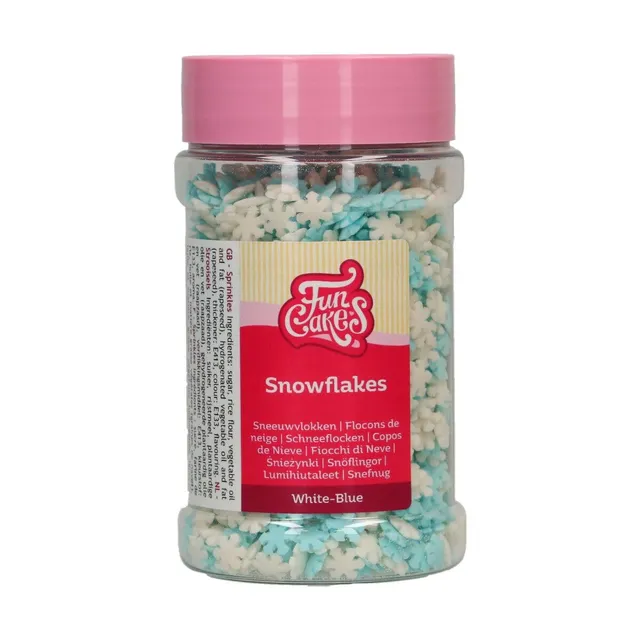 funcakes-snowflakes-zuckerstreusel-wei-blau-150-g image 1