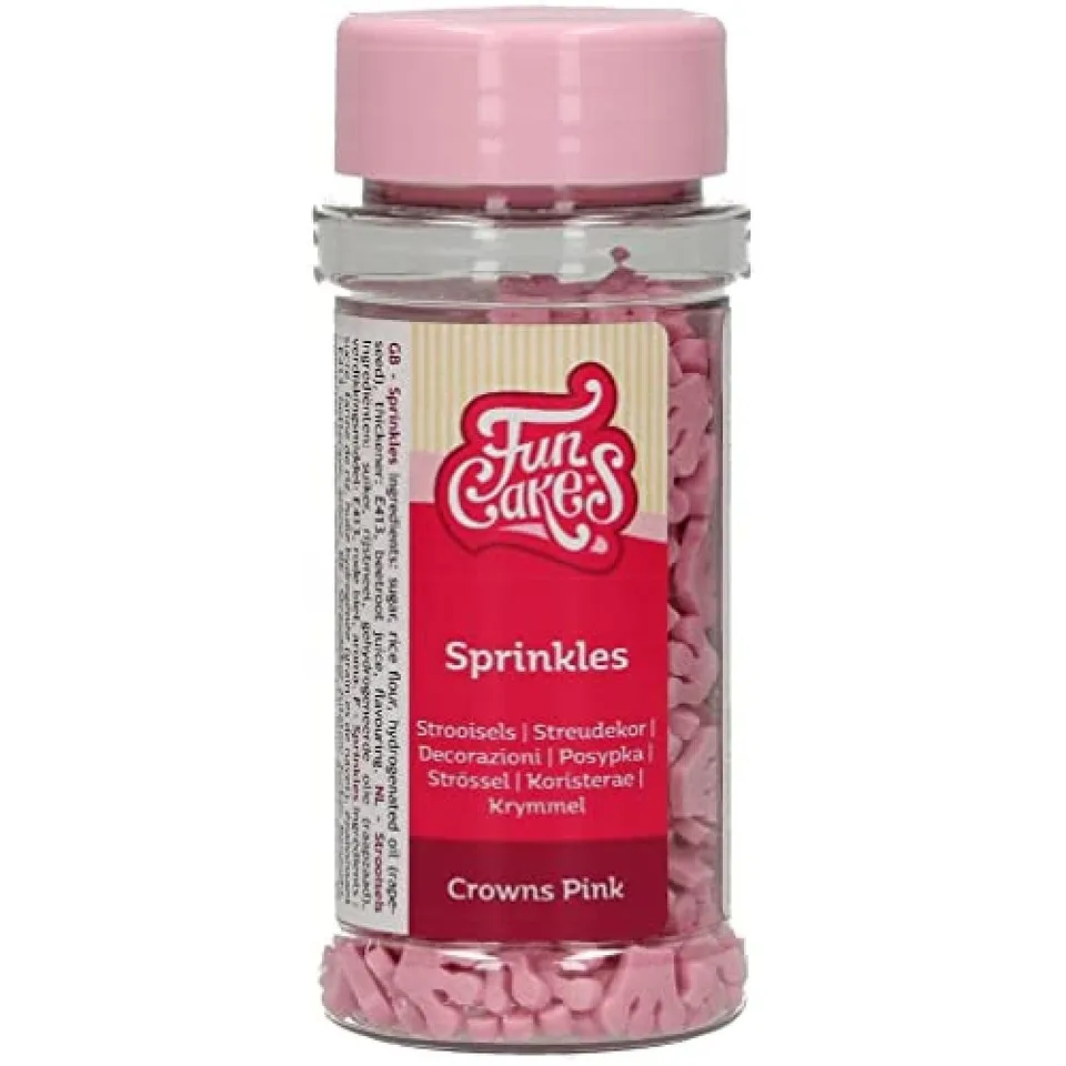 funcakes-sprinkles-crowns-pink-zuckerstreusel-kronen-45-g image 1