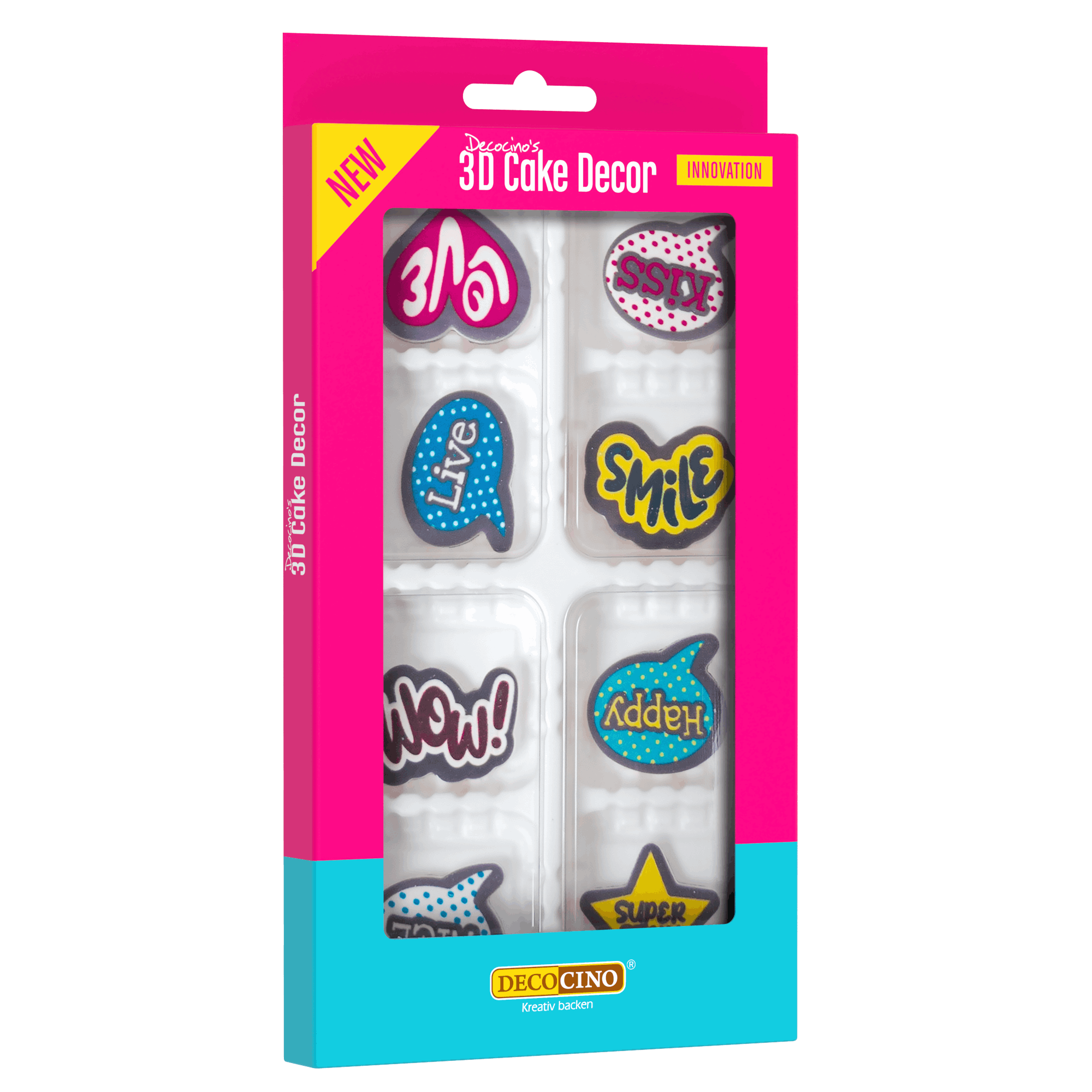 decocino-3d-cake-decor-pop-art-8-st-ck-comic-zuckerdekor-sprechblasen image 1