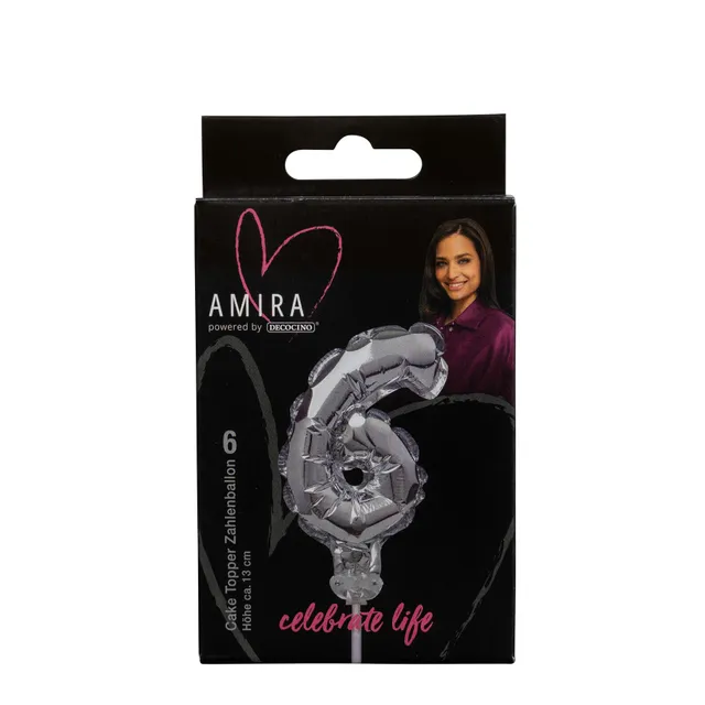decocino-zahlenballon-6-silber-cake-topper-by-amira image 1