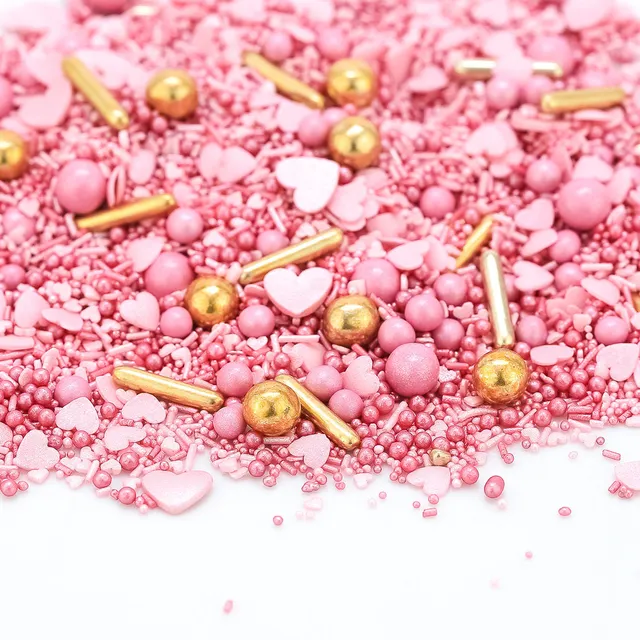 super-streusel-lieblingsding-bunter-herz-streusel-mix-in-rosa-pink-gold image 1