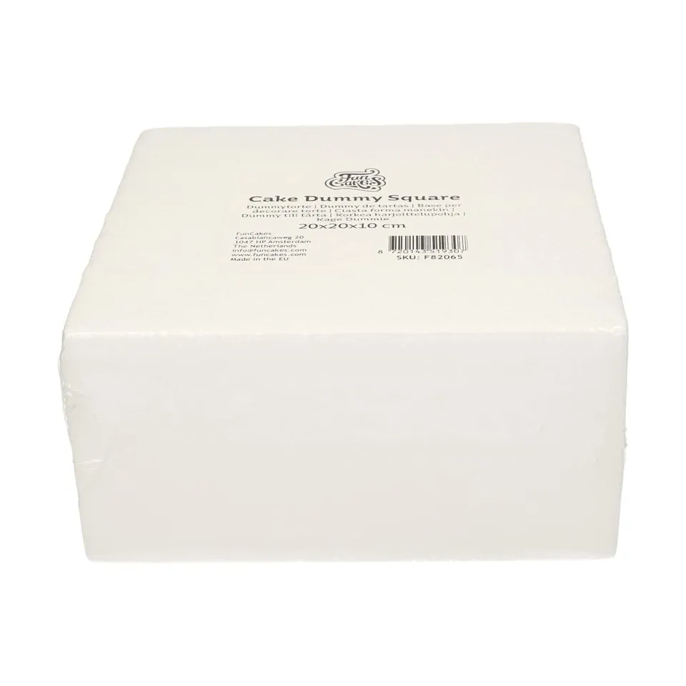 funcakes-cake-dummy-square-styropor-torte-20x20x10-cm image 1