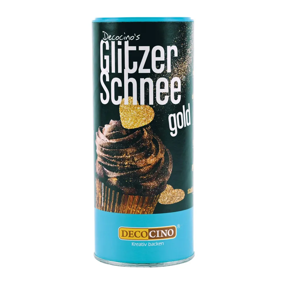 decocino-glitzer-schnee-gold-100-g-essbarer-goldglitzer-f-r-kuchen-und-desserts image 1