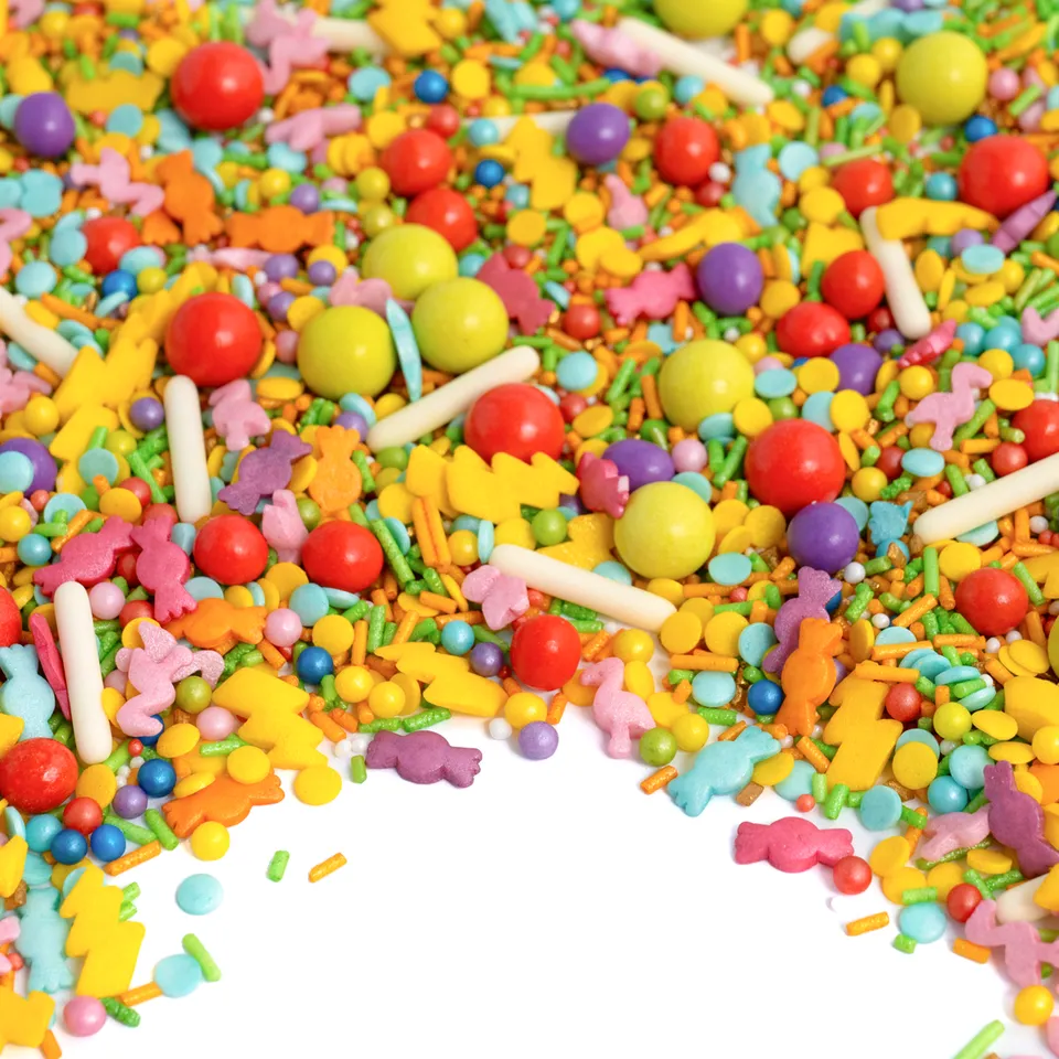 super-streusel-kamellequelle-bunter-karneval-streusel-mix-mit-bonbons-flamingos image 1