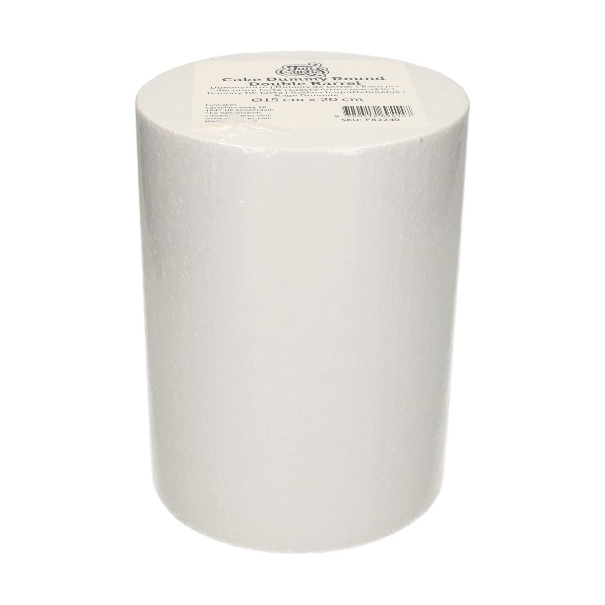funcakes-cake-dummy-rund-double-barrel-styropor-torte-15-x-20-cm image 1