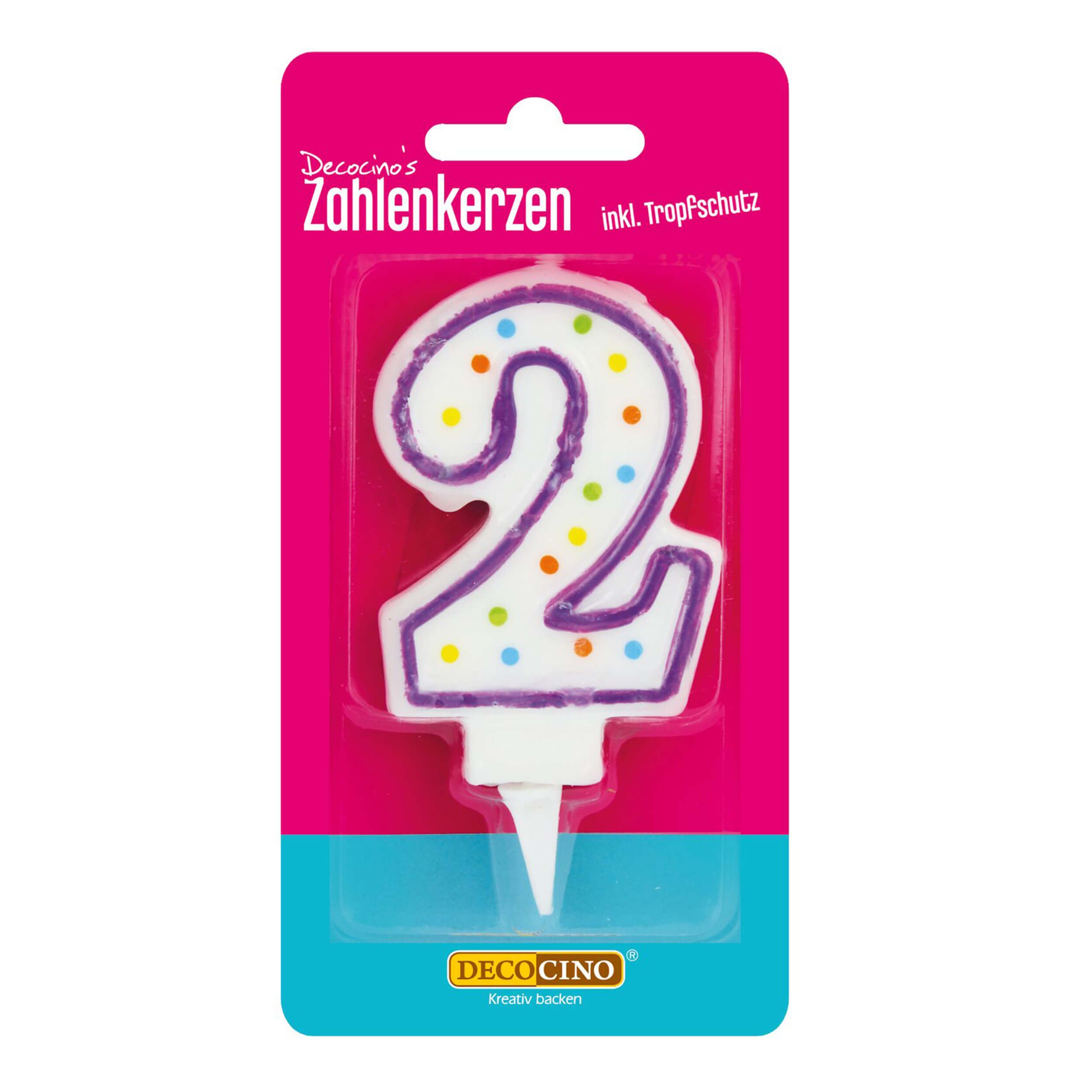 decocino-zahlenkerze-2-geburtstagskerze-tortendeko image 1