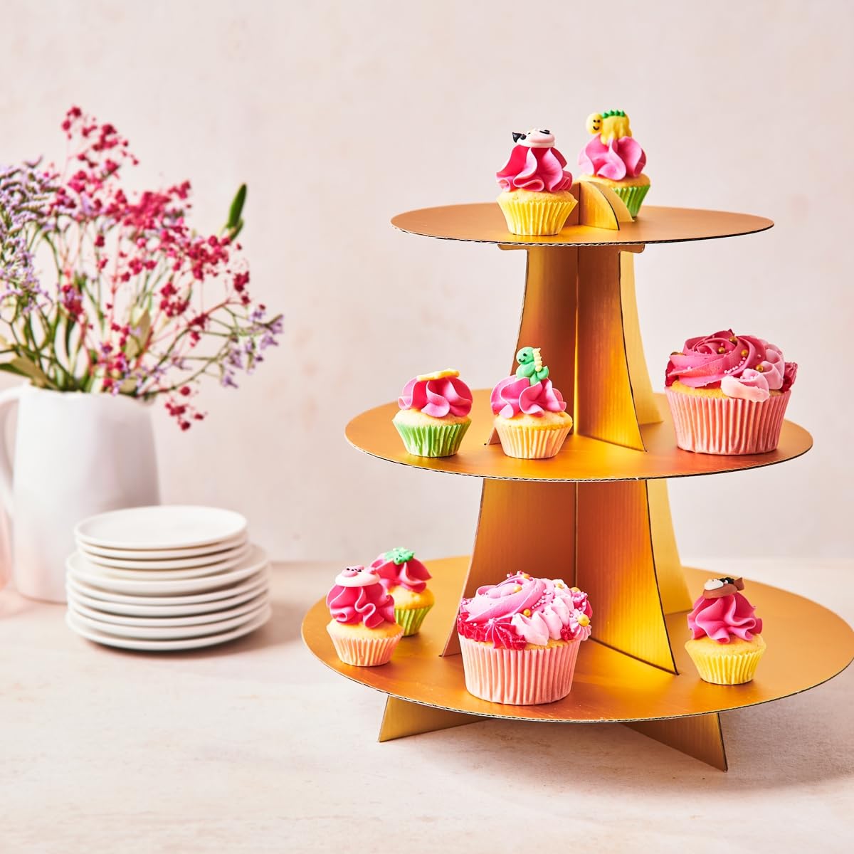 funcakes-cupcake-stand-3-tier-tortenst-nder-3-etagen-gold image 2