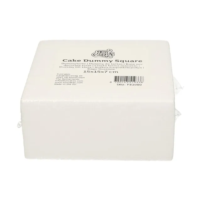 funcakes-cake-dummy-square-styropor-torte-15x15x7-cm image 1