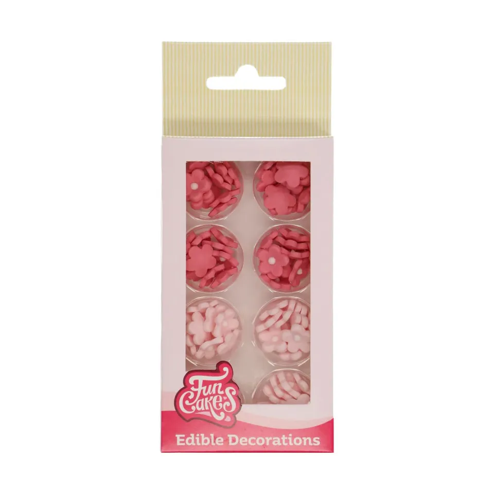 funcakes-sugar-decorations-pink-flowers-zuckerbl-ten-64-st-ck image 1
