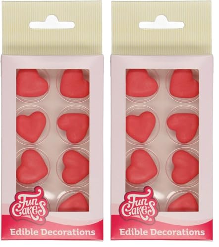 funcakes-sugar-decorations-zuckerfiguren-red-hearts-8-st-ck image 8