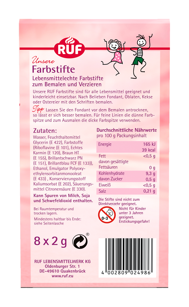 ruf-lebensmittel-farbstifte-8-farben-mit-doppelspitze image 2