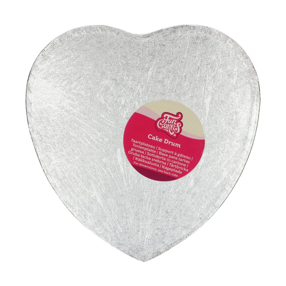 funcakes-cake-drum-herz-silber-27-5-cm-stabile-tortenunterlage-12-mm image 1