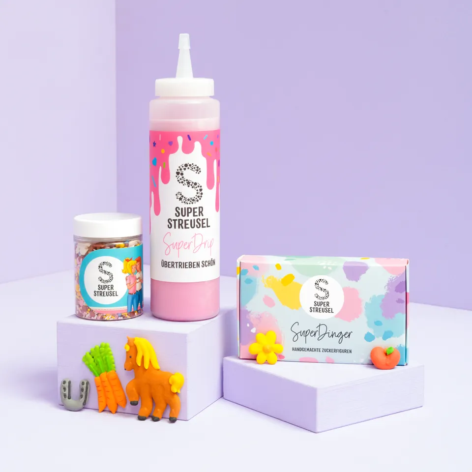 super-streusel-pferdefreunde-produkt-set-mit-streuselmix-und-superdrip image 1
