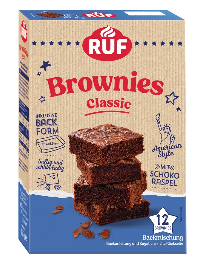 ruf-brownies-classic-schoko-backmischung-mit-backform image 1