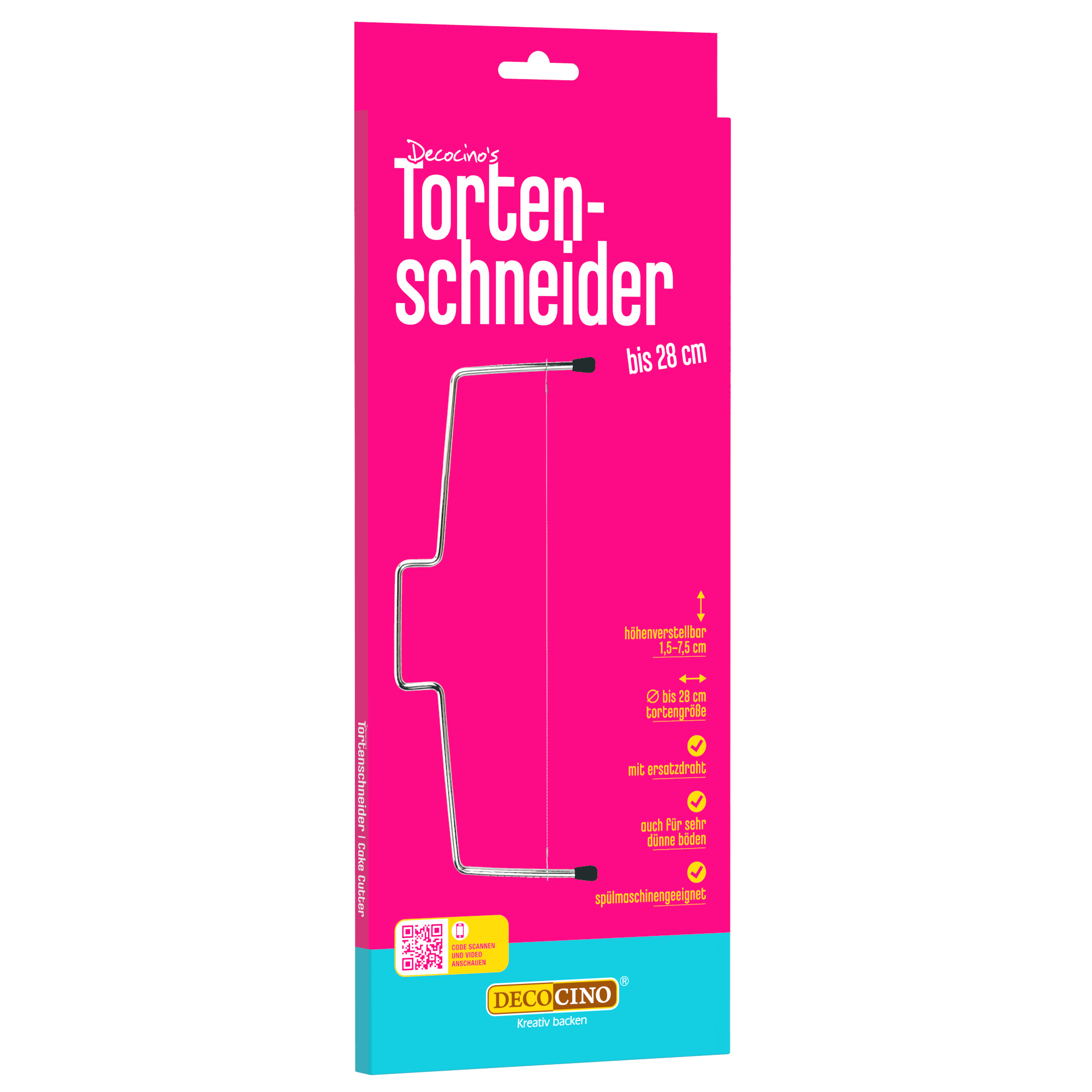 decocino-tortenschneider-bis-28cm-1-5-7-5cm-edelstahldraht image 1
