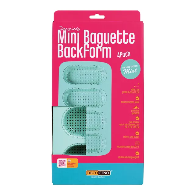 decocino-mini-baguette-backform-mint-edition-6x14cm image 1