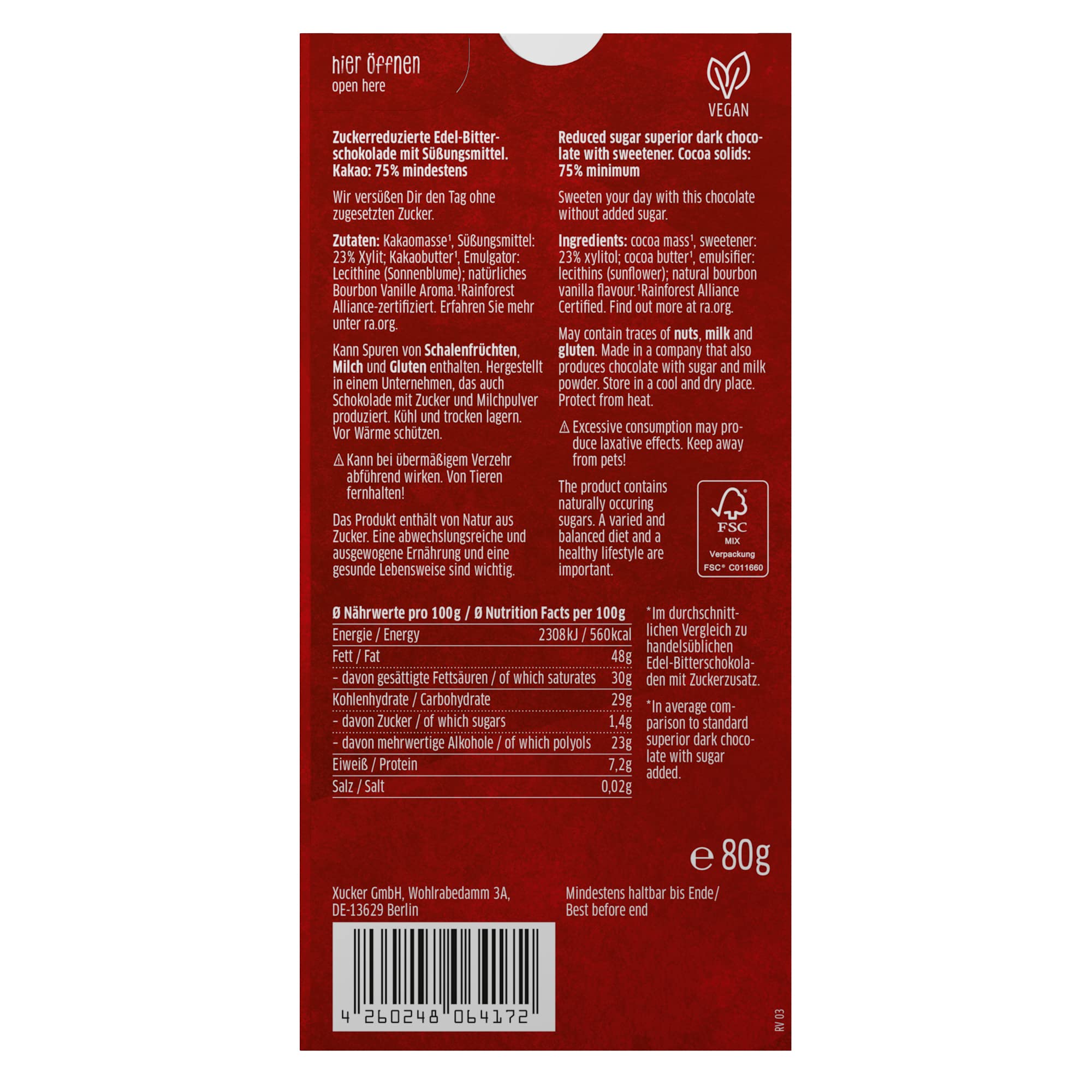 xucker-schokolade-mit-xylit-klassik-mix-no-added-sugar-3x80g image 2