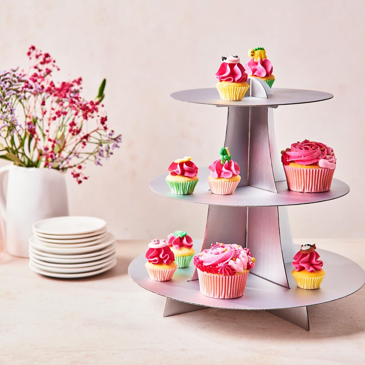 funcakes-cupcake-stand-3-tier-tortenst-nder-3-etagen-silber image 2