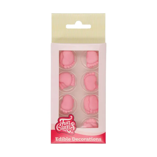 funcakes-zuckerfiguren-babyf-e-pink-16-st-ck-sugar-decorations image 1