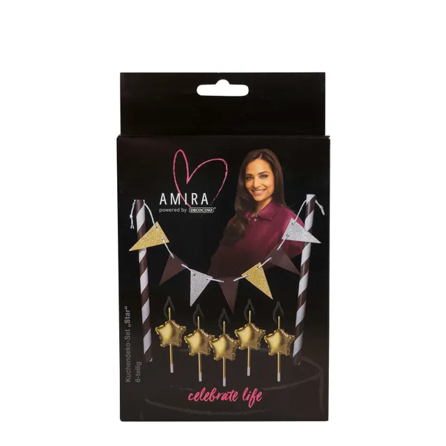 decocino-kuchendeko-set-star-6-tlg-by-amira-mit-sterne-kerzen image 1