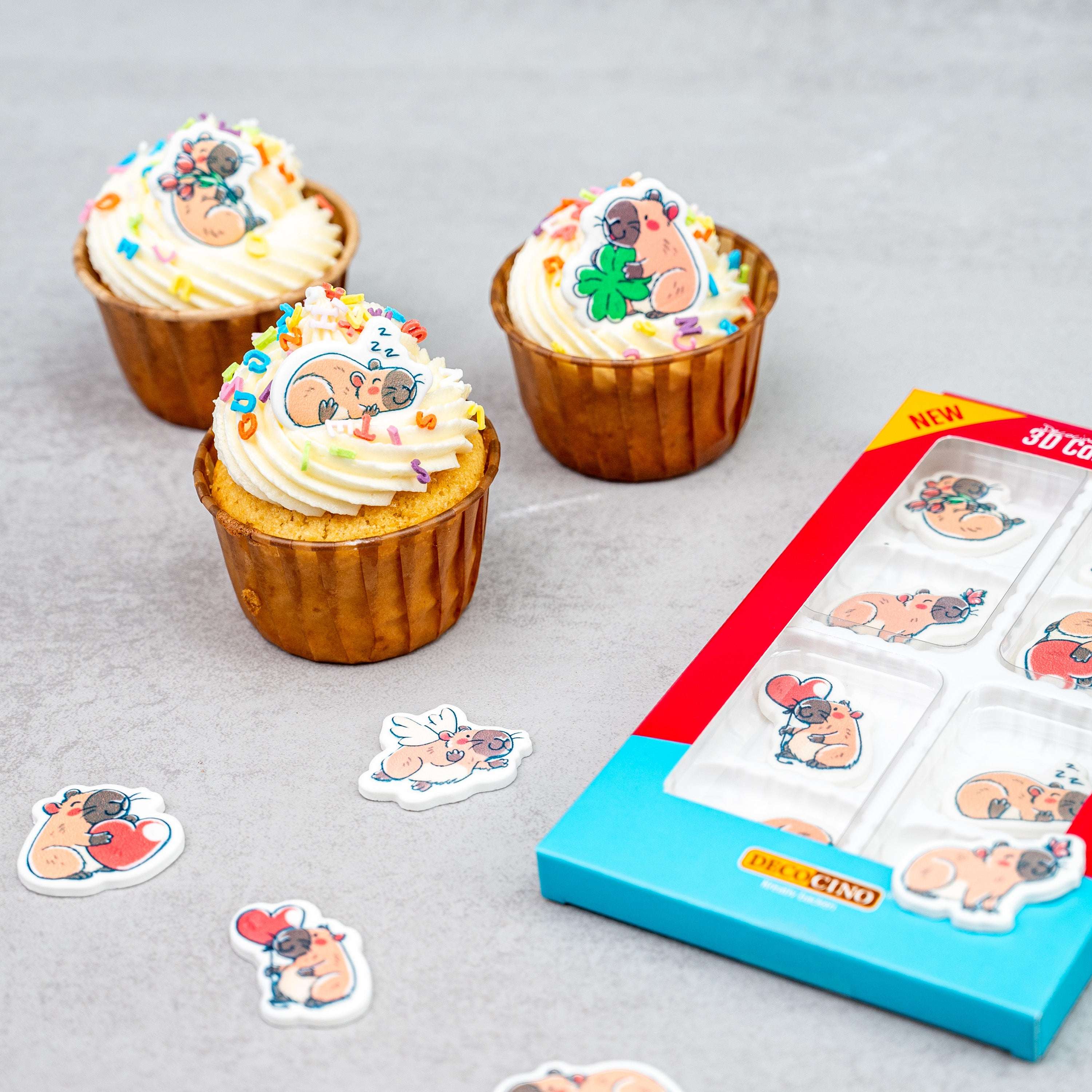 decocino-3d-cake-decor-capybara-8-st-ck-zuckerfiguren image 2