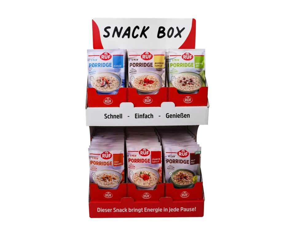 ruf-snack-box-starter-set-classic-porridge-display-box-mit-78-portionen-in-6-sor image 1