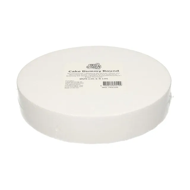 funcakes-cake-dummy-tortenattrappe-rund-25-x-5-cm-styropor image 1
