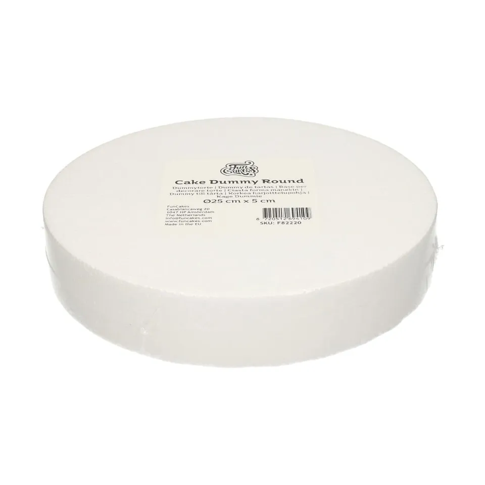 funcakes-cake-dummy-tortenattrappe-rund-25-x-5-cm-styropor image 1