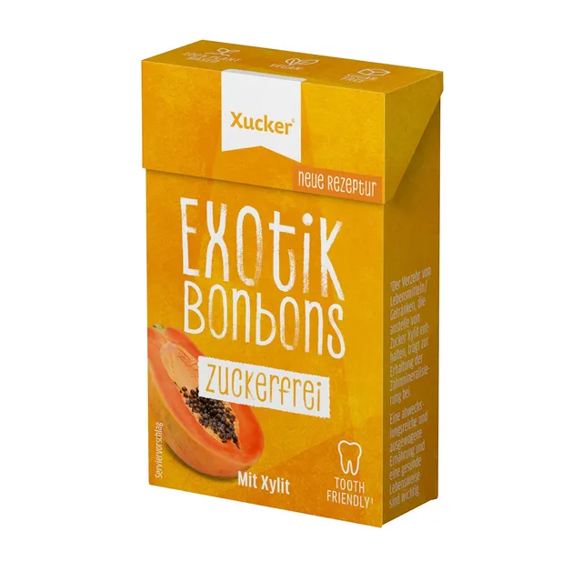xucker-xylit-bonbons-exotik-zuckerfrei-zahnpflegebonbons-50-g image 1