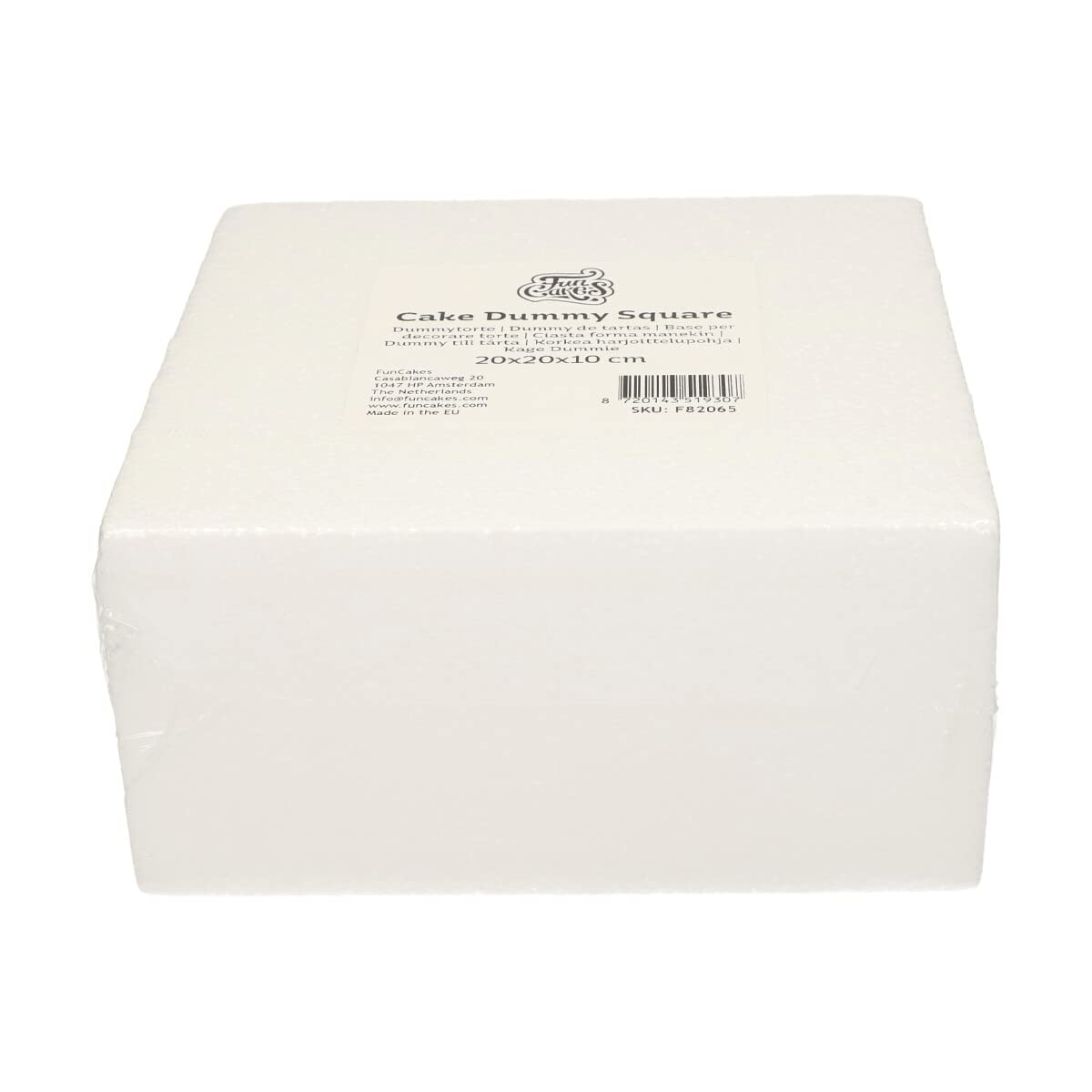 funcakes-cake-dummy-square-styropor-torte-20x20x10-cm image 1