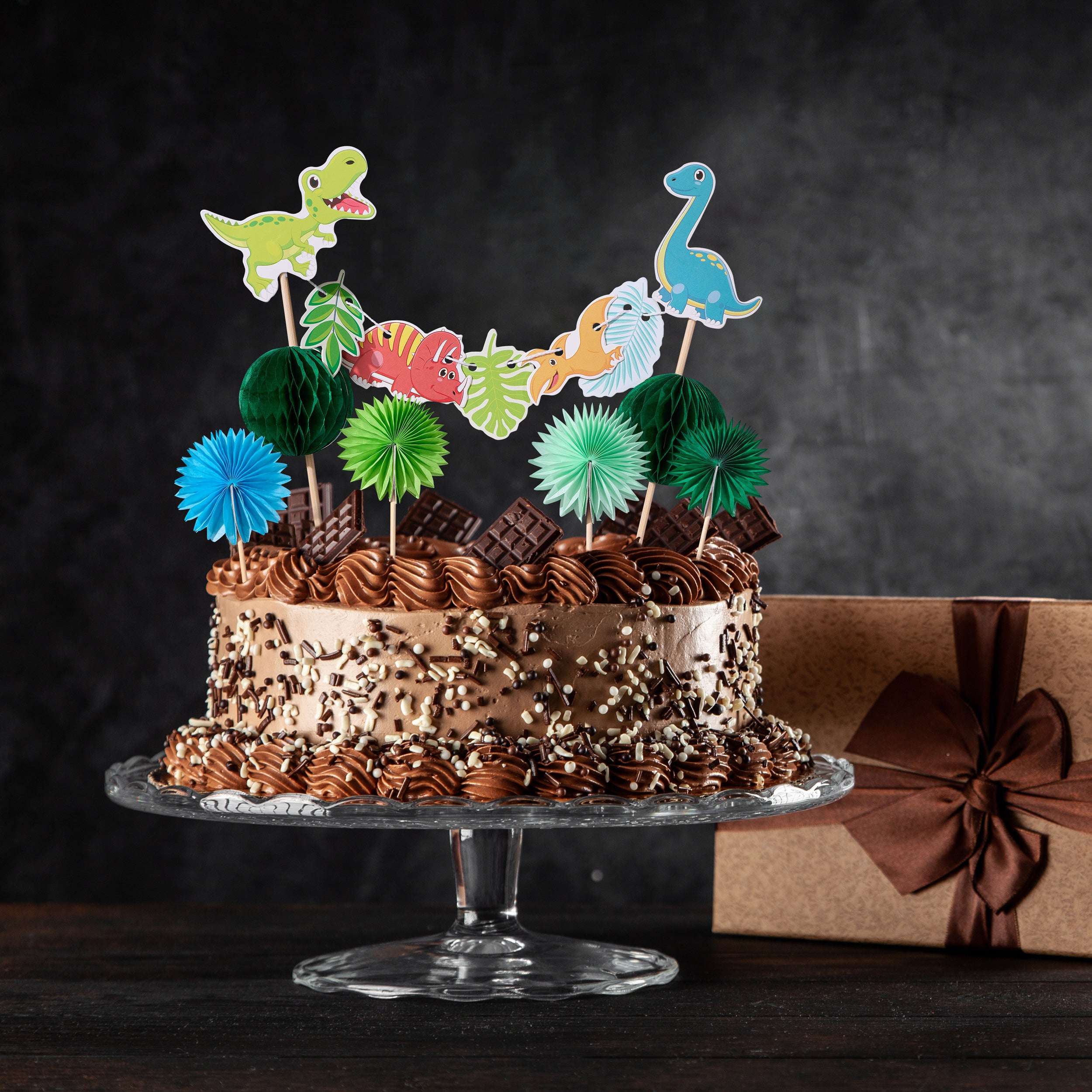 decocino-kuchendeko-set-dino-5-tlg-by-amira-torten-deko image 2