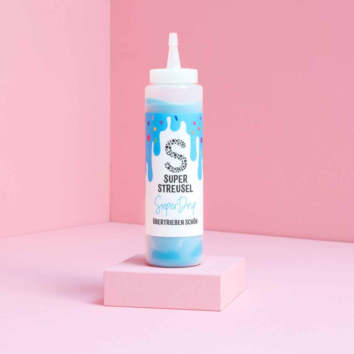 super-streusel-superdrip-blau-kuchenglasur-flasche image 1