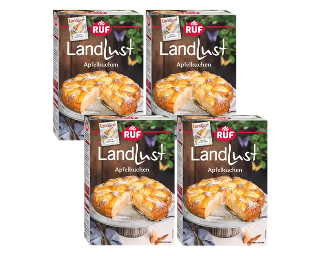 ruf-landlust-apfelkuchen-backmischung-set-4-st-ck-dinkel-apfelkuchen image 1