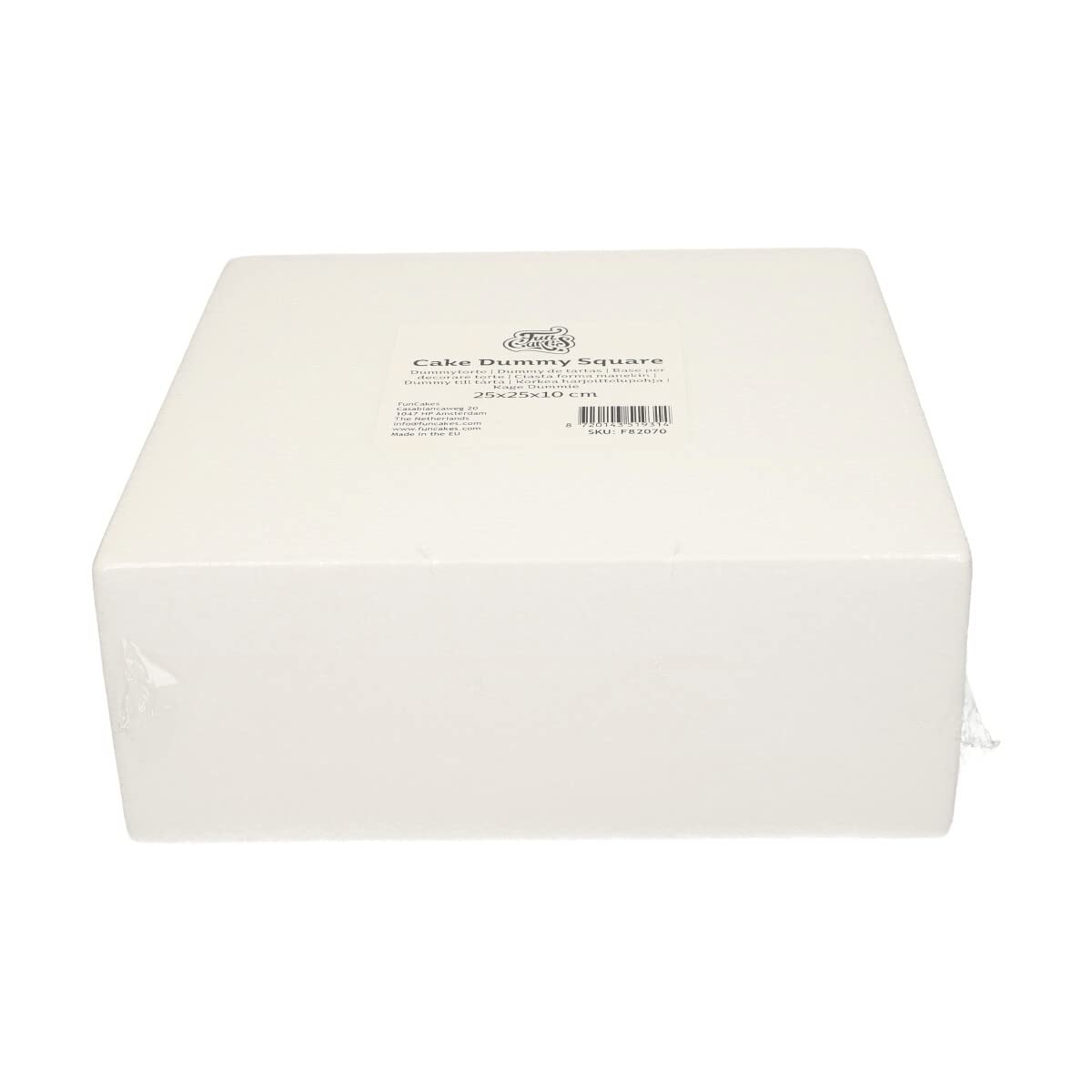 funcakes-cake-dummy-square-styropor-torte-25-x-25-x-10-cm image 1