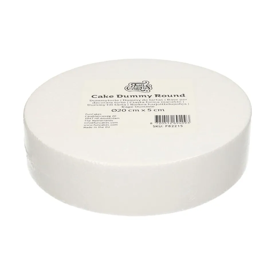 funcakes-cake-dummy-round-styropor-torte-rund-20-x-5-cm image 1