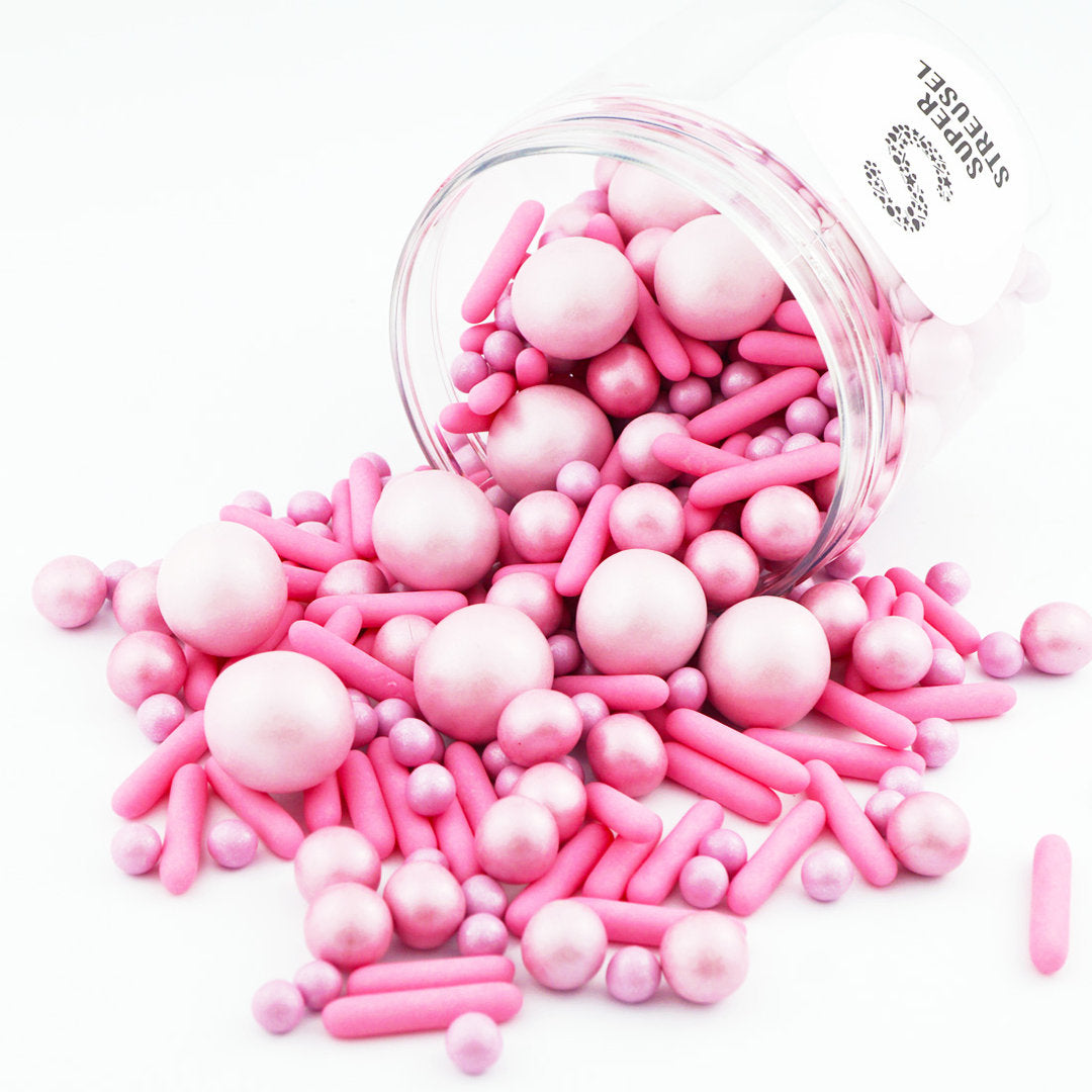 super-streusel-ballerina-streuselmix-rosa-mit-schokokugeln-knusperkugeln-und-sti image 1