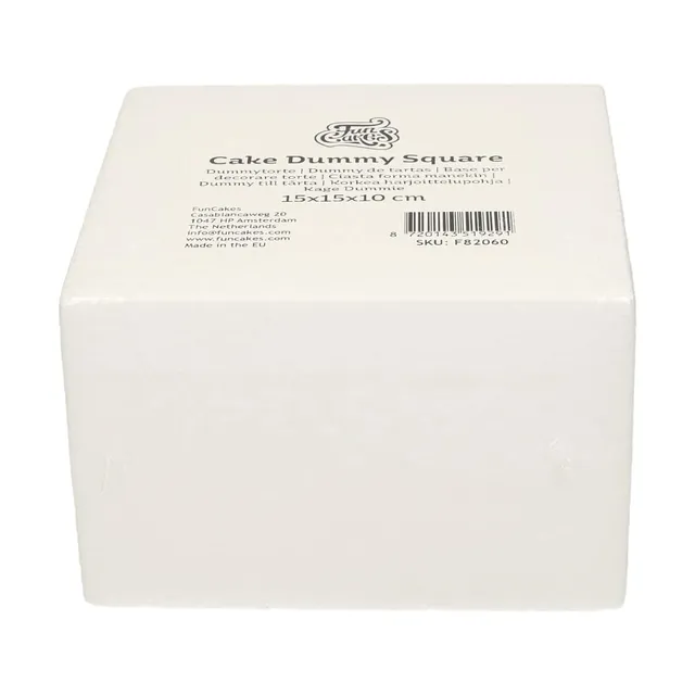 funcakes-cake-dummy-eckig-styropor-torte-15-x-15-x-10-cm image 1