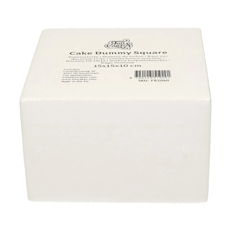funcakes-cake-dummy-eckig-styropor-torte-15-x-15-x-10-cm image 1