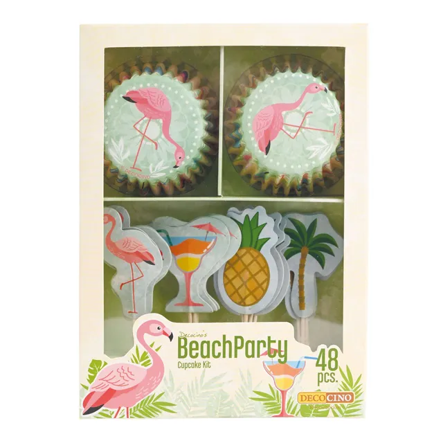 decocino-muffin-set-beach-party-48-tlg-muffinf-rmchen-pieker-im-tropical-design image 1