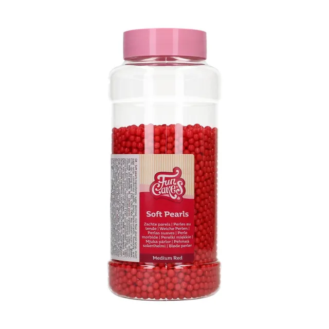 funcakes-soft-pearls-weiche-zuckerperlen-medium-red-500-g image 1